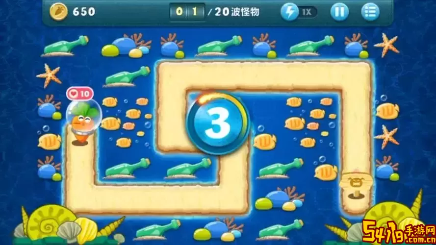 保卫萝卜1深海第9关攻略图解图3