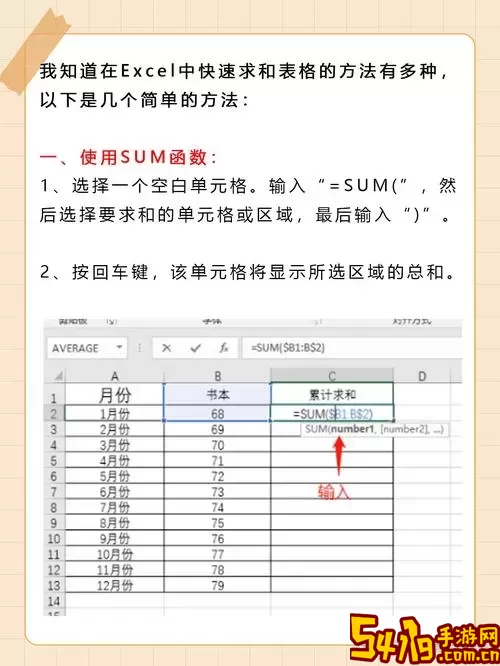 excel快捷键求和怎么用图1