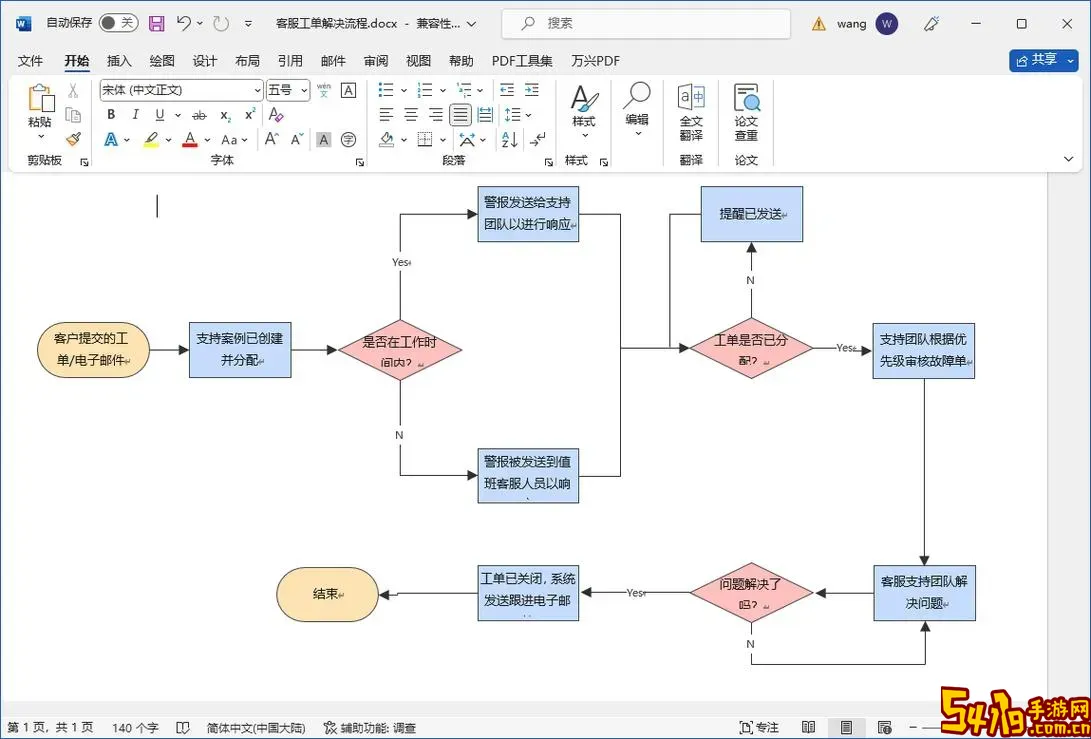 word2010流程图的折线箭头怎么画图1