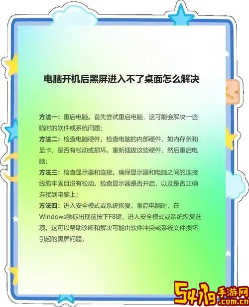 台式电脑开机了但黑屏怎么办？详细解决方法指南图3
